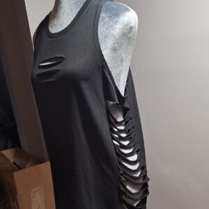 ALO Yoga Black Slashed Side Tank Top